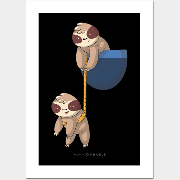 two cute Sloths Breast Pocket Wall Art by Bestseller